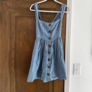 Free People Light Denim Button-Down Mini Dress